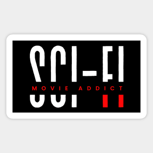 Sci-fi movie addict red and white typography design Magnet